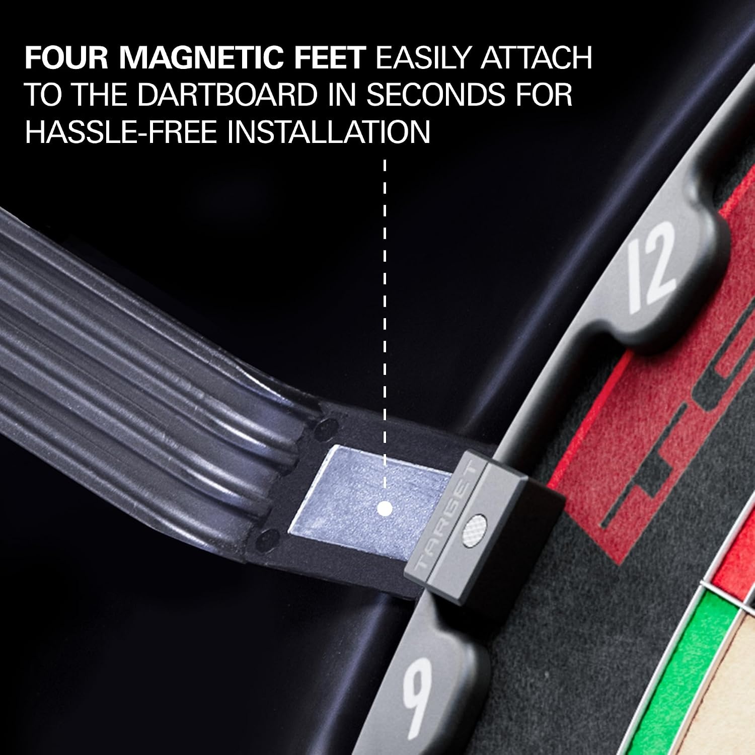 Target Darts Corona Vision Dartbord-lichtsysteem, zwarte dartlichtring, led-verlichting, dartbord beschermring, dart-accessoires, dartsurround, dartverlichting