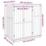 vidaXL Tuinschuur 161x89x161 cm gegalvaniseerd staal antracietkleurig