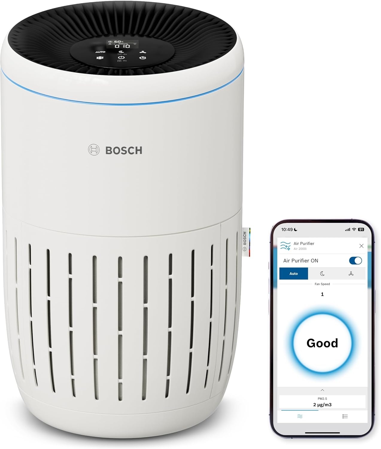 Bosch Air 2000i Luchtreiniger - Wit - Voor ruimtes tot 37 m²