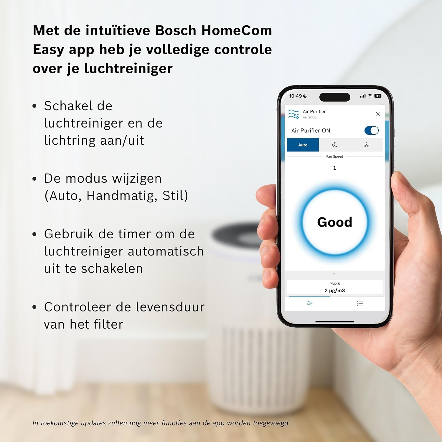 Bosch Air 2000i Luchtreiniger - Wit - Voor ruimtes tot 37 m²