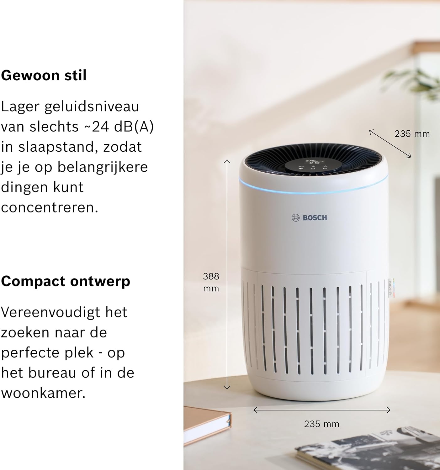 Bosch Air 2000i Luchtreiniger - Wit - Voor ruimtes tot 37 m²