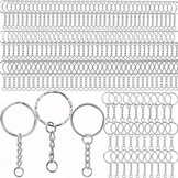BetterJonny Sleutelhanger Ringen Set - 25 mm - Zilver - 150 Stuks