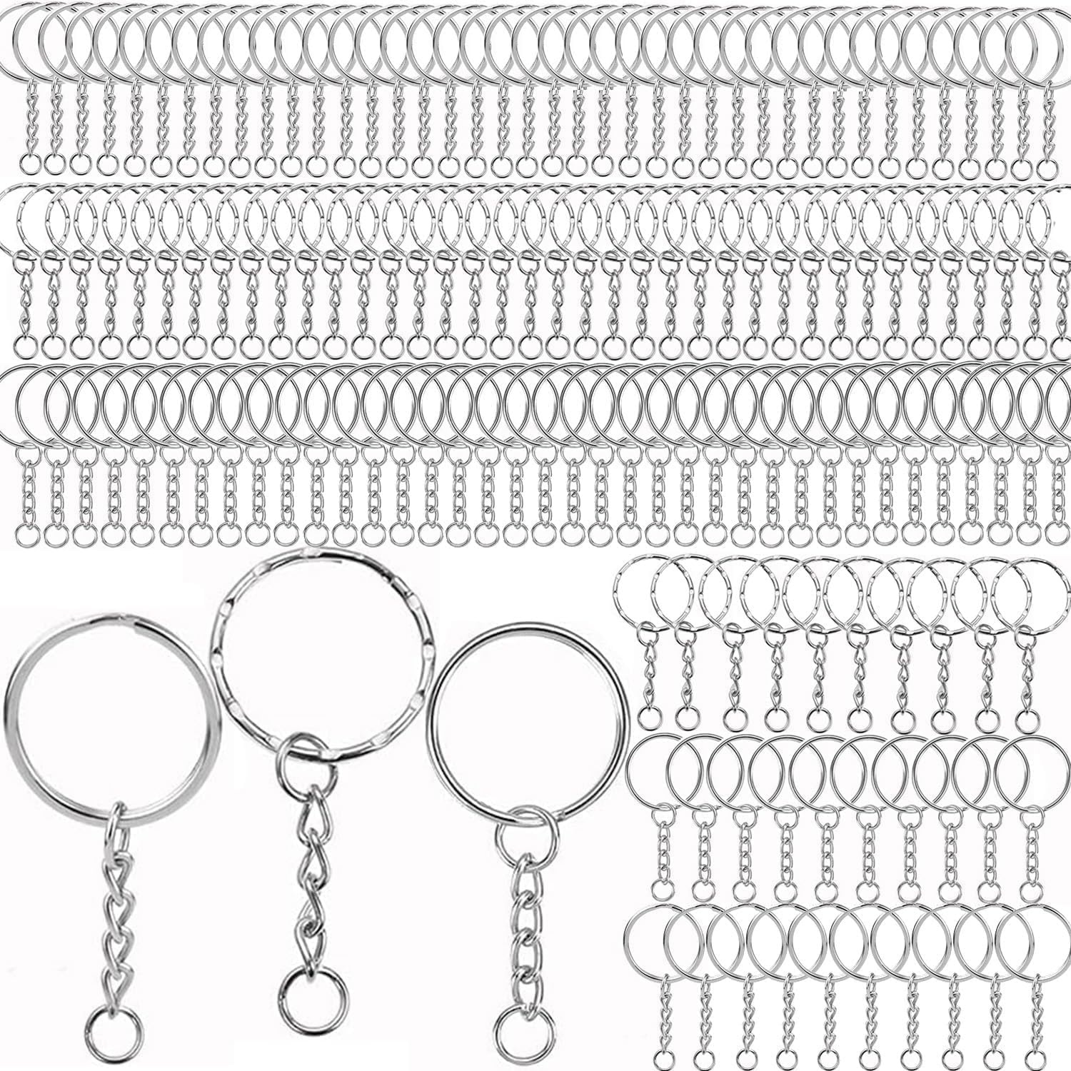 BetterJonny Sleutelhanger Ringen Set - 25 mm - Zilver - 150 Stuks