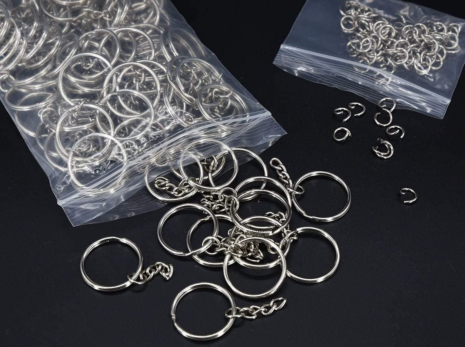 BetterJonny Sleutelhanger Ringen Set - 25 mm - Zilver - 150 Stuks
