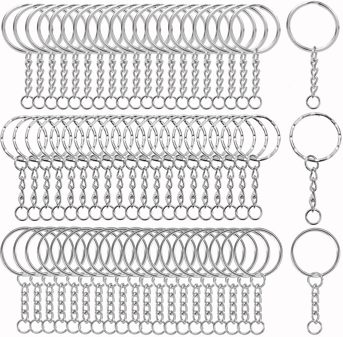 BetterJonny Sleutelhanger Ringen Set - 25 mm - Zilver - 150 Stuks