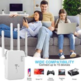 Aenxwa 1200Mbps WiFi Repeater - Dualband WLAN Versterker - Wit