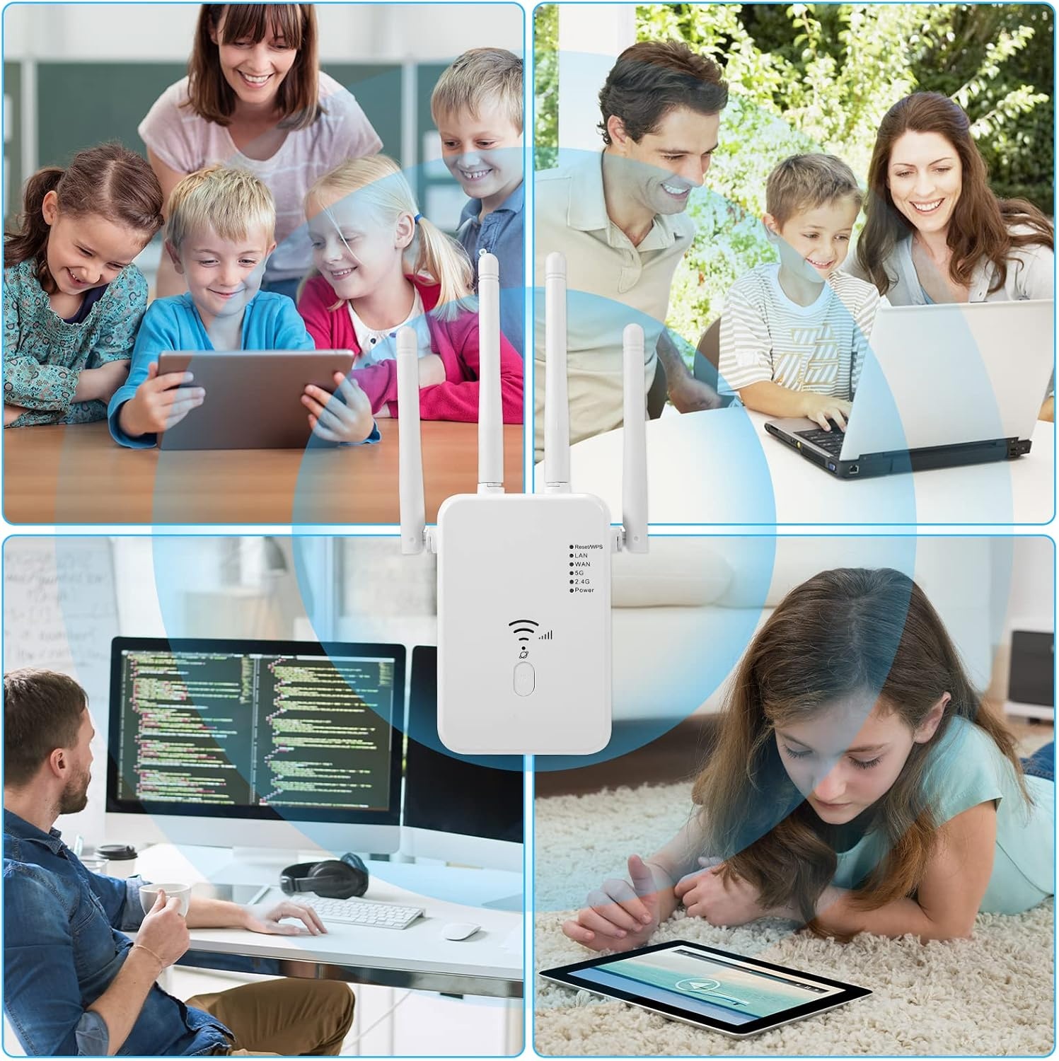 Aenxwa 1200Mbps WiFi Repeater - Dualband WLAN Versterker - Wit