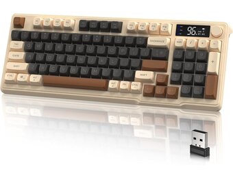LexonElec M96 Draadloos Gaming Toetsenbord - 94 Toetsen - Semi-mechanisch - Koffiebruin