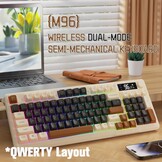 LexonElec M96 Draadloos Gaming Toetsenbord - 94 Toetsen - Semi-mechanisch - Koffiebruin