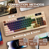 LexonElec M96 Draadloos Gaming Toetsenbord - 94 Toetsen - Semi-mechanisch - Koffiebruin