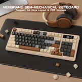 LexonElec M96 Draadloos Gaming Toetsenbord - 94 Toetsen - Semi-mechanisch - Koffiebruin