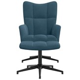 vidaXL Relaxstoel met voetenbank fluweel blauw