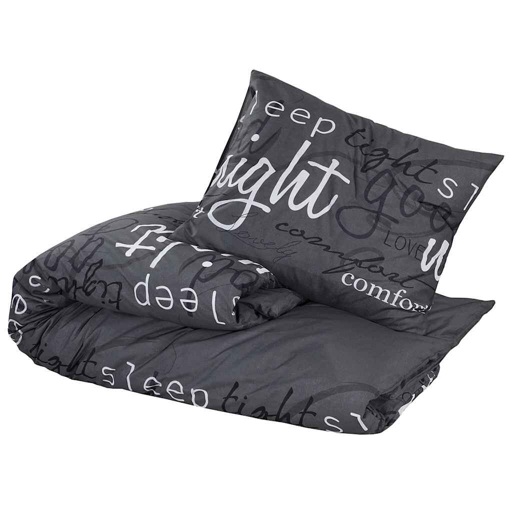 vidaXL Dekbedovertrekset 200x220 cm katoen zwart