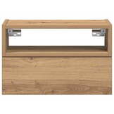 vidaXL Nachtkastjes 2 st wandgemonteerd 45x26x28,5 cm artisanaal eiken