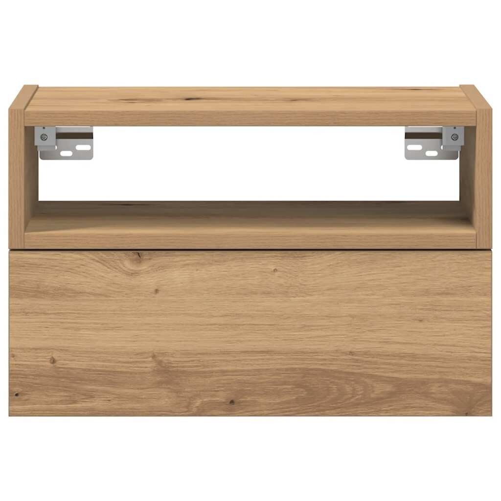 vidaXL Nachtkastjes 2 st wandgemonteerd 45x26x28,5 cm artisanaal eiken