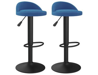 vidaXL Barkrukken 2 st fluweel blauw