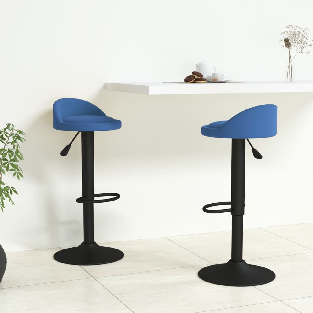 vidaXL Barkrukken 2 st fluweel blauw