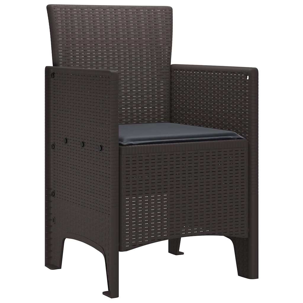 vidaXL Tuinstoel 4 pcs Bruin 53 x 49 x 85 cm PP