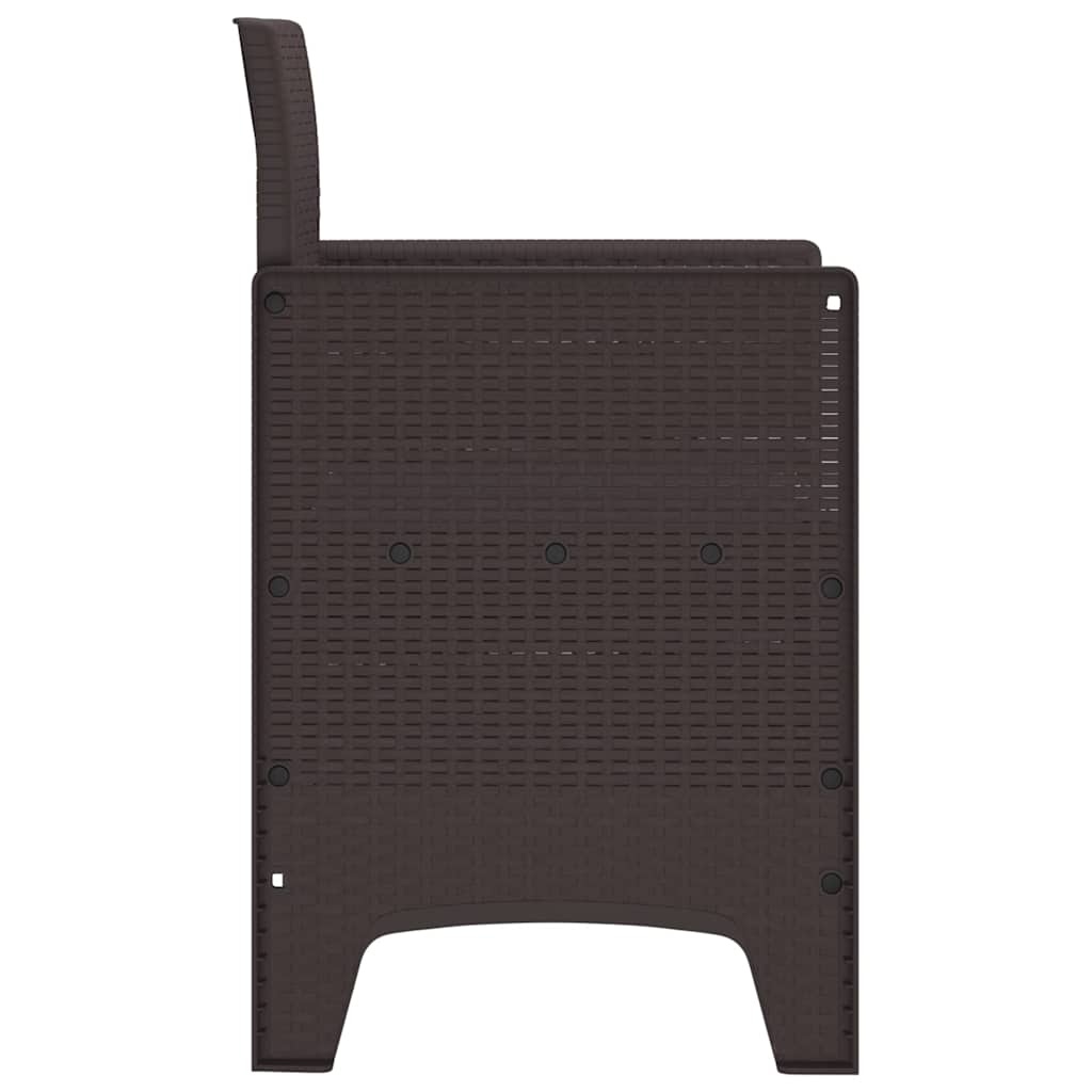 vidaXL Tuinstoel 4 pcs Bruin 53 x 49 x 85 cm PP