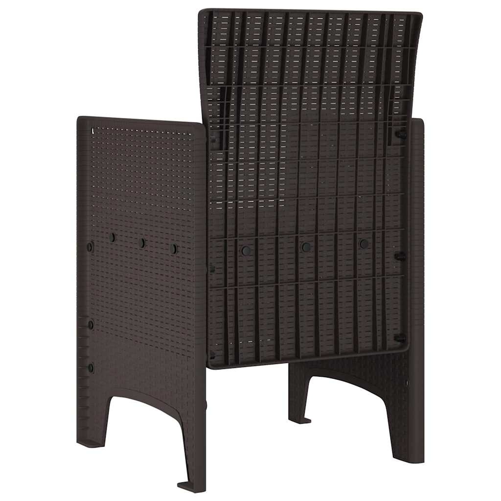 vidaXL Tuinstoel 4 pcs Bruin 53 x 49 x 85 cm PP