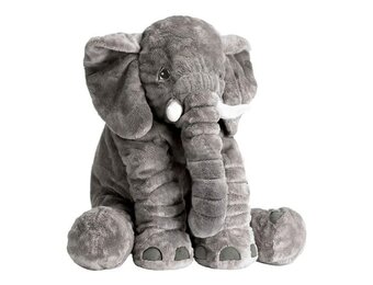 Grote knuffel - Olifant - Knuffel kussen - Pluche - Grijs