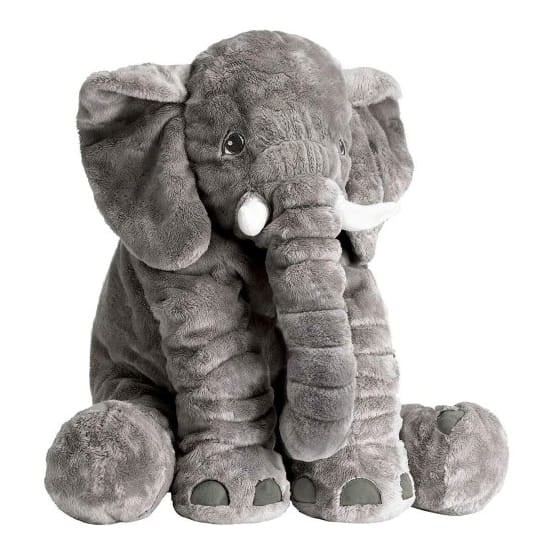 Grote knuffel - Olifant - Knuffel kussen - Pluche - Grijs