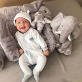 Grote knuffel - Olifant - Knuffel kussen - Pluche - Grijs