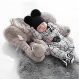 Grote knuffel - Olifant - Knuffel kussen - Pluche - Grijs