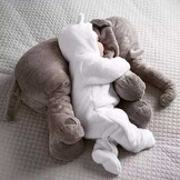 Grote knuffel - Olifant - Knuffel kussen - Pluche - Grijs