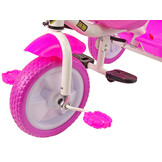 Driewieler met duwstang - 95x48x90cm - met fietsmandje - roze