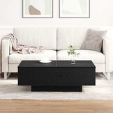 vidaXL Salontafel Zwart eiken 90 x 60 x 31 cm Bewerkt hout