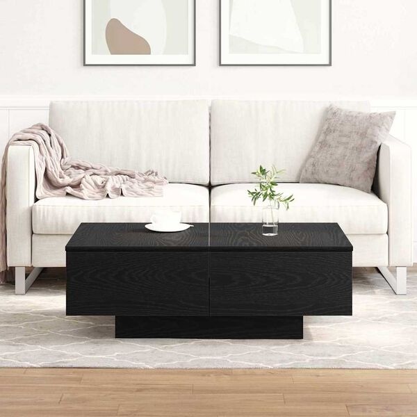 vidaXL Salontafel Zwart eiken 90 x 60 x 31 cm Bewerkt hout