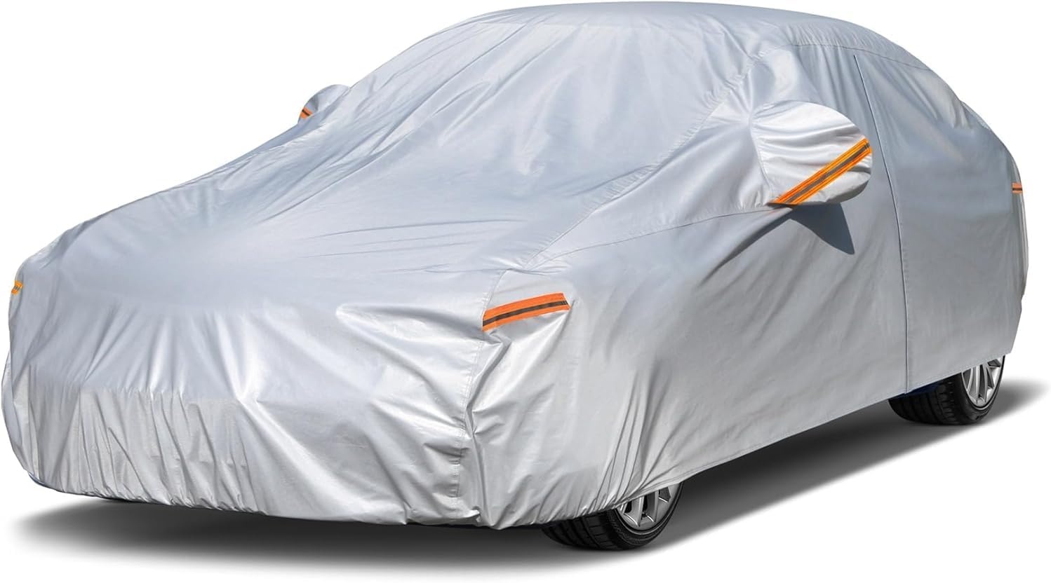 Kayme Autohoes voor Sedan 530 cm, 7-laags waterdichte autogarage, Zwart