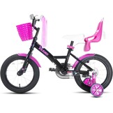 JOYSTAR Zinnia Kinderfiets Meisjes 16 Inch Zwart met Zijwieltjes