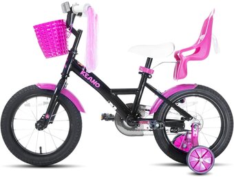 JOYSTAR Zinnia Kinderfiets Meisjes 16 Inch Zwart met Zijwieltjes