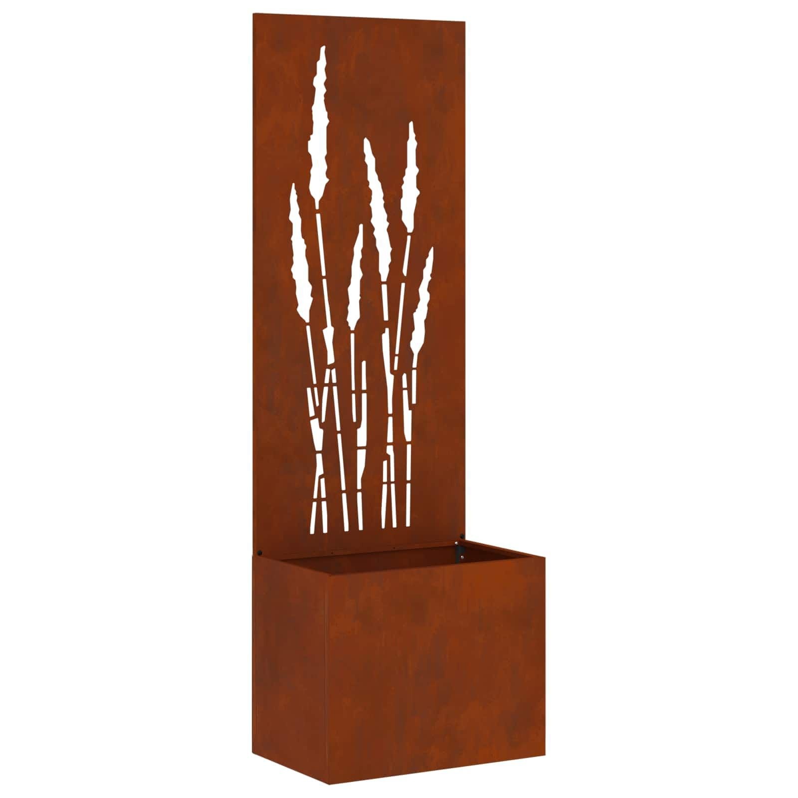 vidaXL Tuinplant met Decoratief Paneel Roestig 50 x 140 cm Cortenstaal