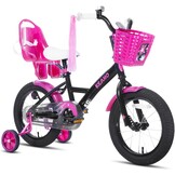 JOYSTAR Zinnia Kinderfiets Meisjes 16 Inch Zwart met Zijwieltjes
