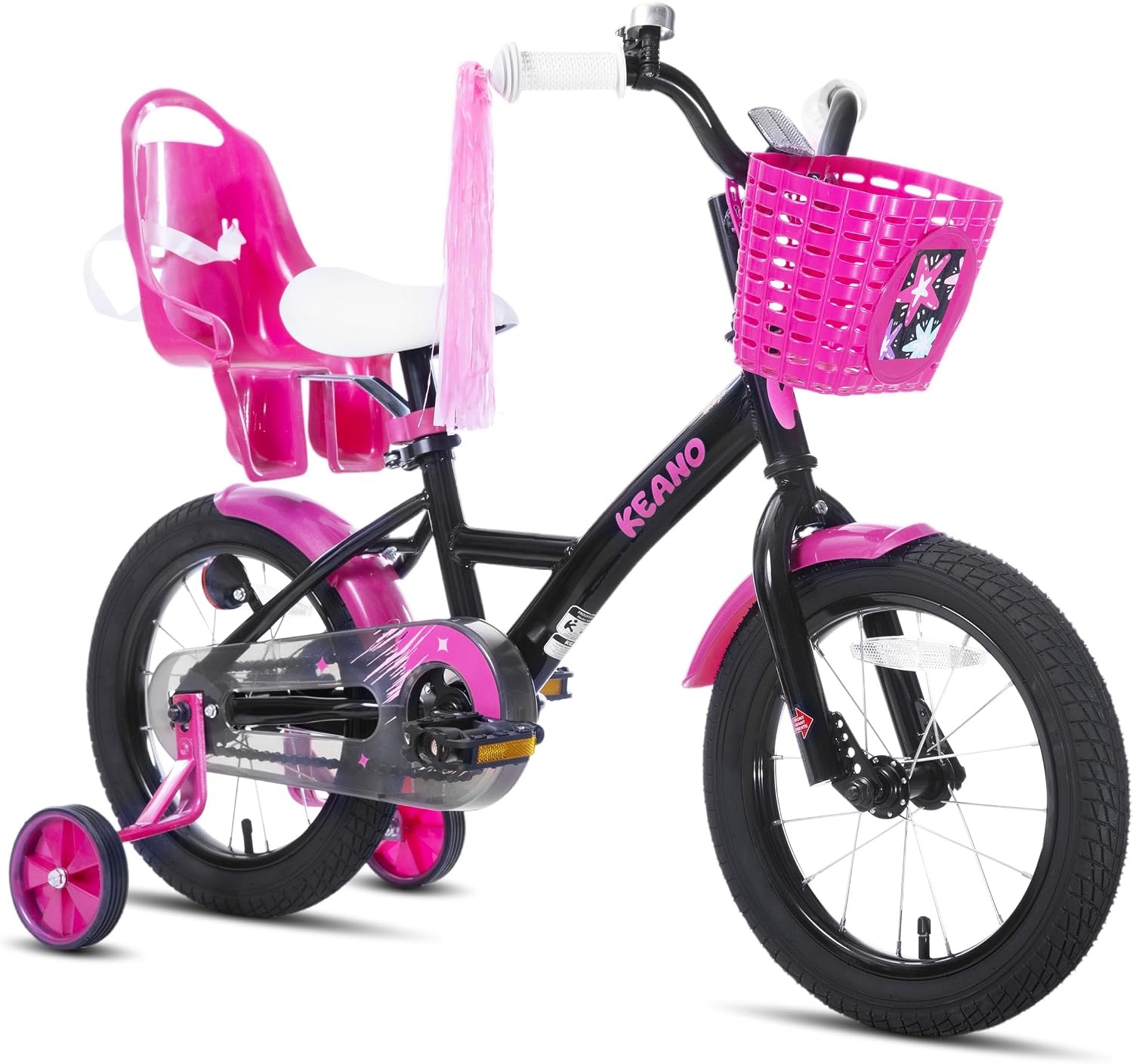 JOYSTAR Zinnia Kinderfiets Meisjes 16 Inch Zwart met Zijwieltjes