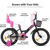 JOYSTAR Zinnia Kinderfiets Meisjes 16 Inch Zwart met Zijwieltjes