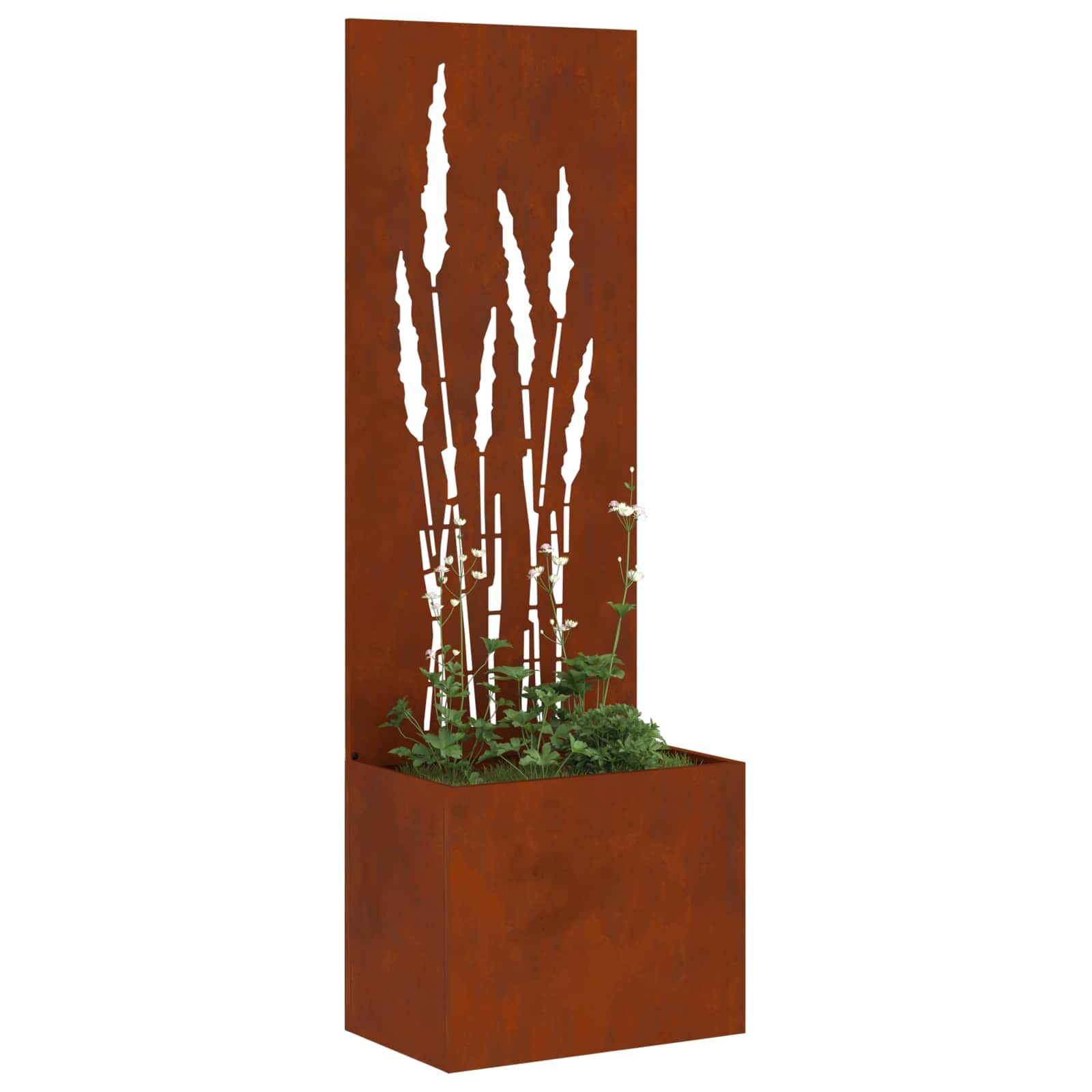 vidaXL Tuinplant met Decoratief Paneel Roestig 50 x 140 cm Cortenstaal