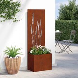 vidaXL Tuinplant met Decoratief Paneel Roestig 50 x 140 cm Cortenstaal
