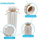 Vaas wit 21,5cm hoog glazuur, bloemenvaas modern keramiek met jute koord, decoratieve vazen voor pampagras bloemen gedroogde bloemen, boho vaas voor thuis woonkamer eettafel kantoor decor - Maat 21.5CM