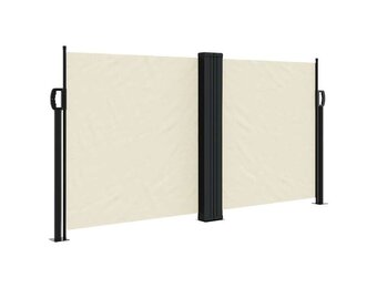 vidaXL Windscherm uittrekbaar 120x1200 cm crèmekleurig