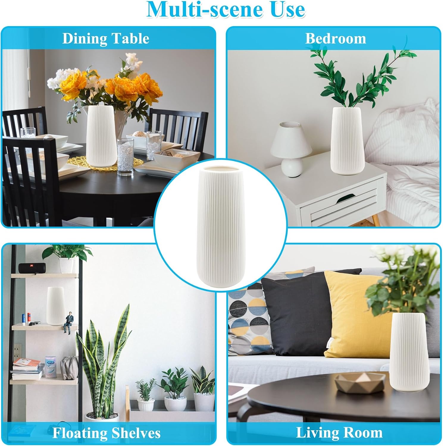 Moderne Witte Keramische Vaas 20 cm - 57% Korting
