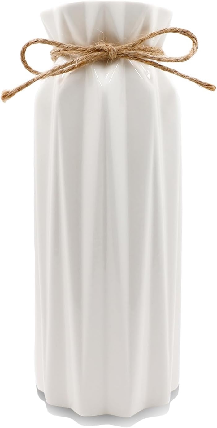 Moderne Witte Keramische Vaas 20 cm - 57% Korting