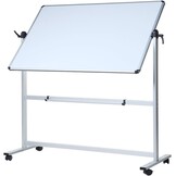 Mobiel whiteboard dubbelzijdig magnetisch 120 x 90 cm | Zwart aluminium frame | Met standaard