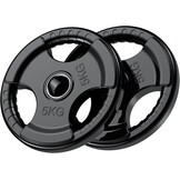 PhysKcal Olympische Halterschijven 5 kg - 2 stuks - Rubber - Zwart - 50 mm