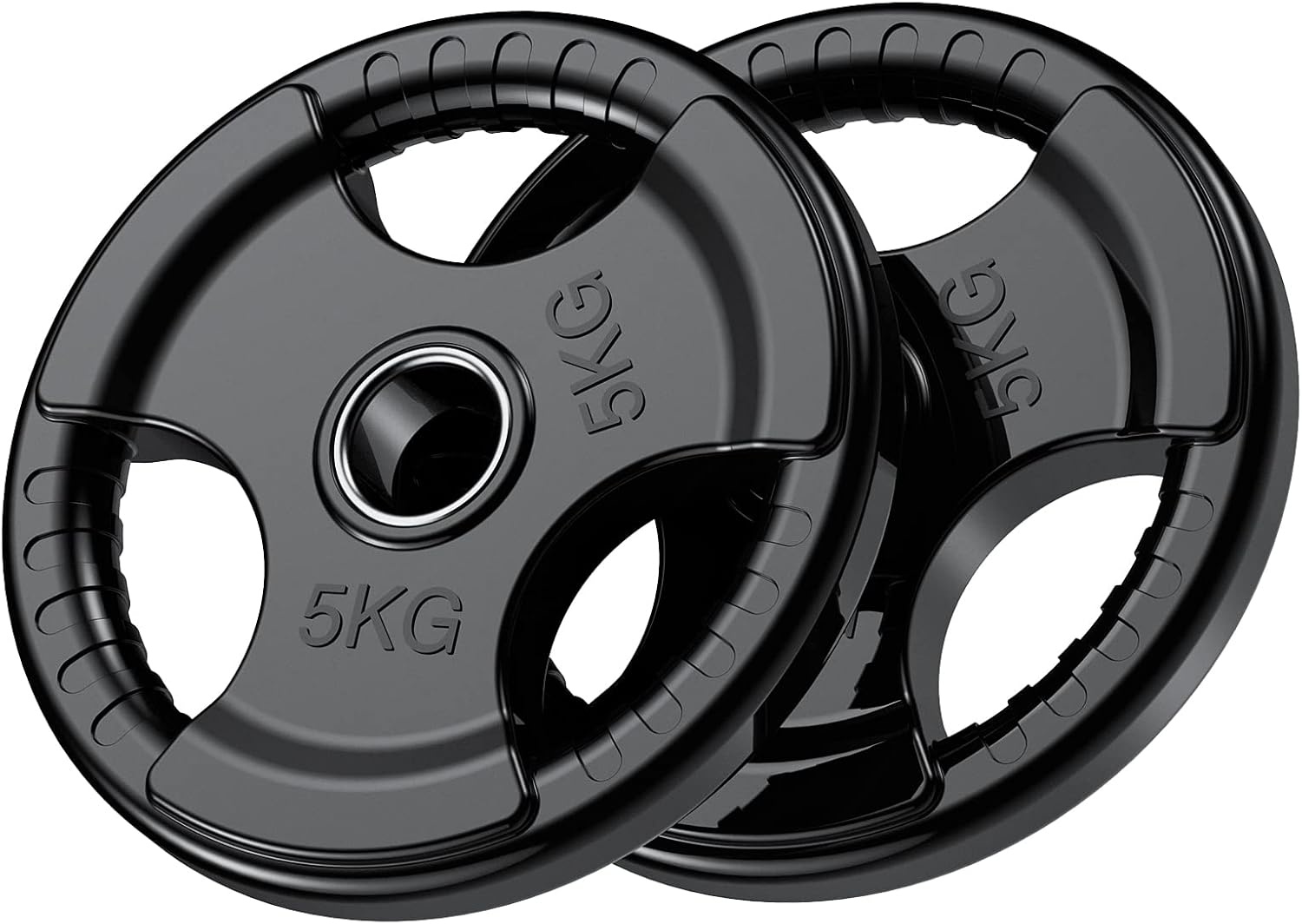 PhysKcal Olympische Halterschijven 5 kg - 2 stuks - Rubber - Zwart - 50 mm
