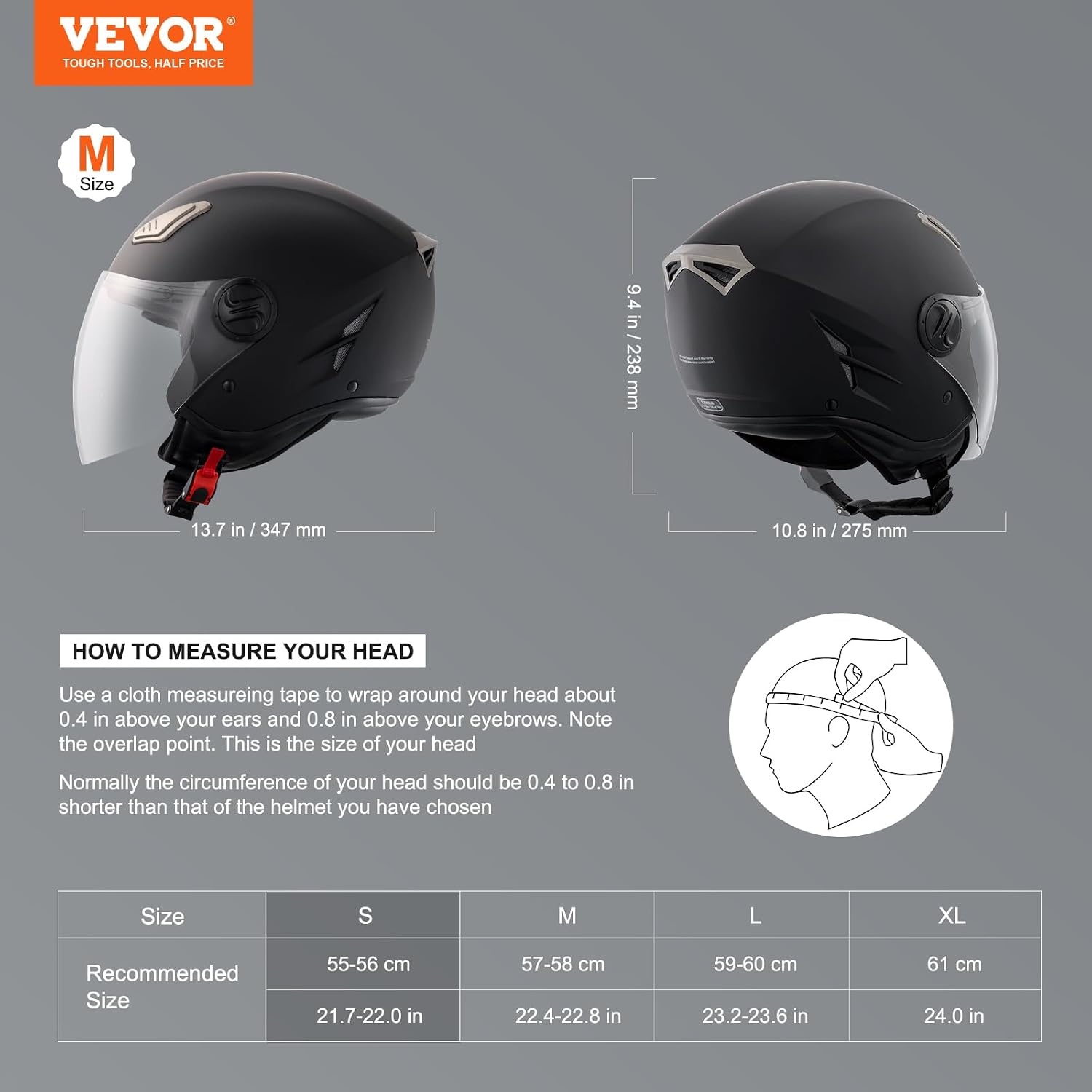 Motorhelm 3/4-Face Zwart | Bluetooth | Verstelbaar Vizier | Ingebouwde Zonneklep | ECE-gecertificeerd