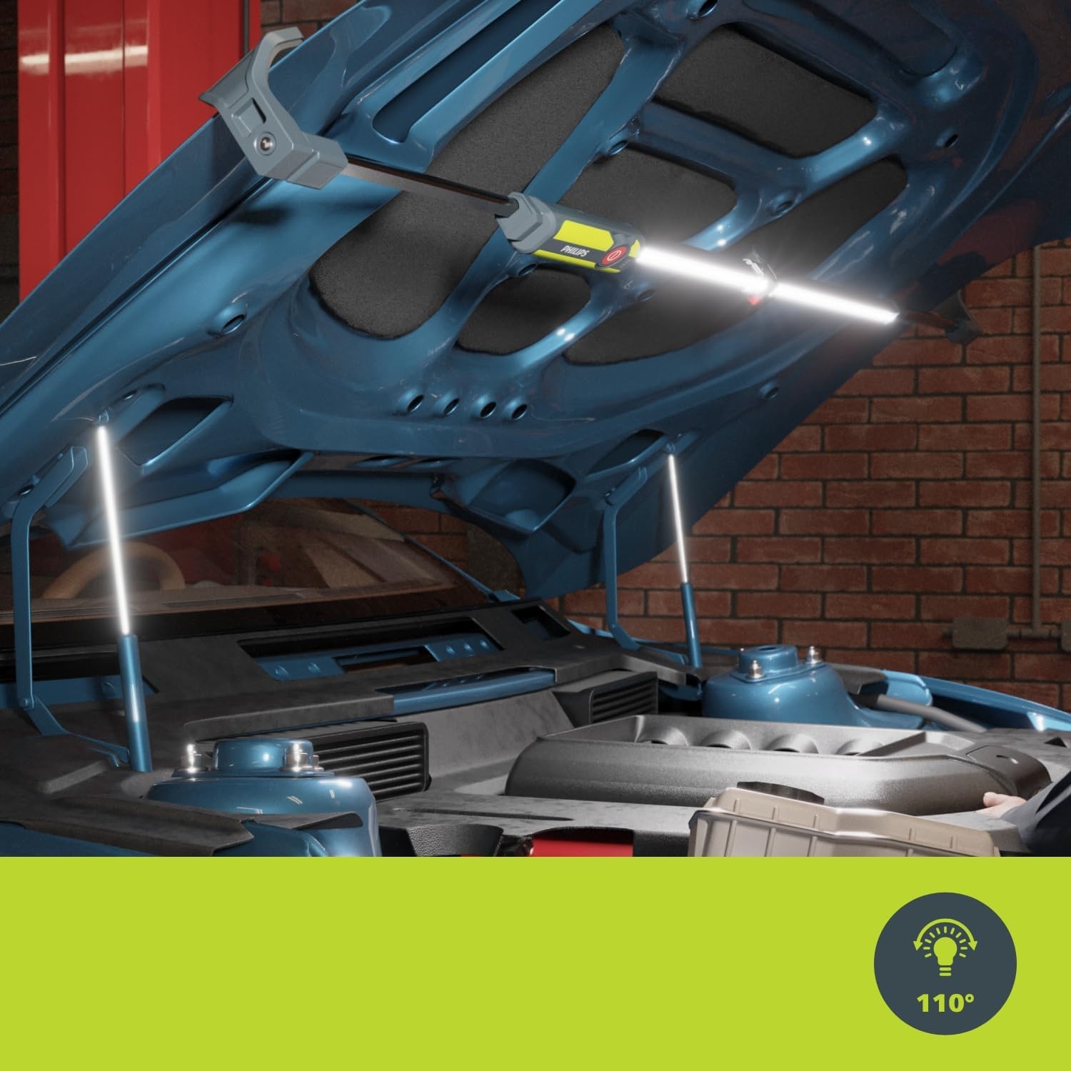 LED motorkaplamp Xperion 6100 voor motorruimte | Hybride (kabel/accu) | 2400 lm | Dimbaar | 360° draaibaar | Uitschuifbaar | Opvouwbaar | 6500K